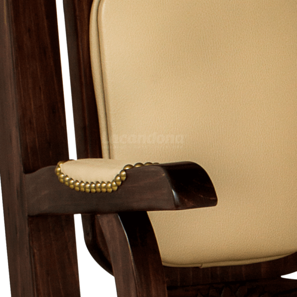 Silla Porfiriana con brazos tapizada para restaurante | Muebles Lacandona
