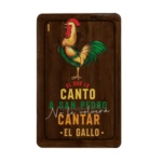 Cubierta con diseño de "El Gallo1" de Lotería con frase "El que le canto a San Pedro Cantar *EL GALLO* | Muebles Lacandona