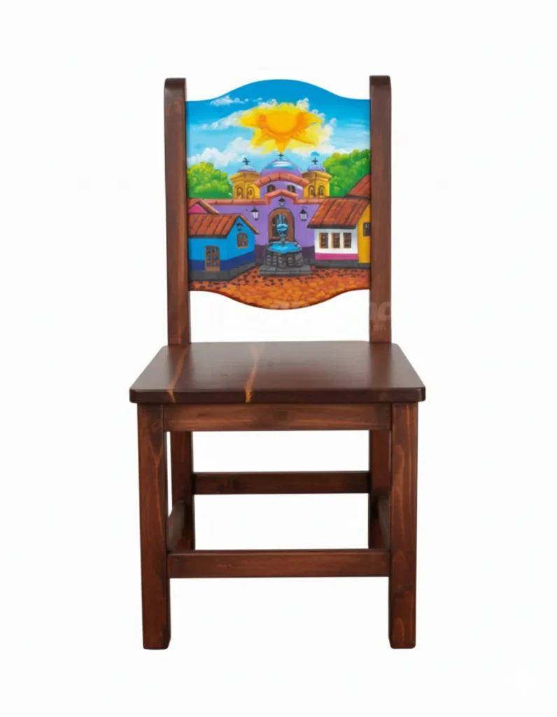 Silla Mexicana Paisaje Pintado