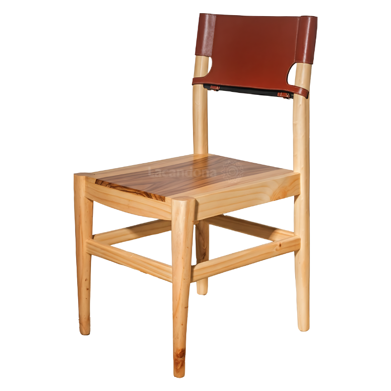 Silla Mexicana con Respaldo de Cuero