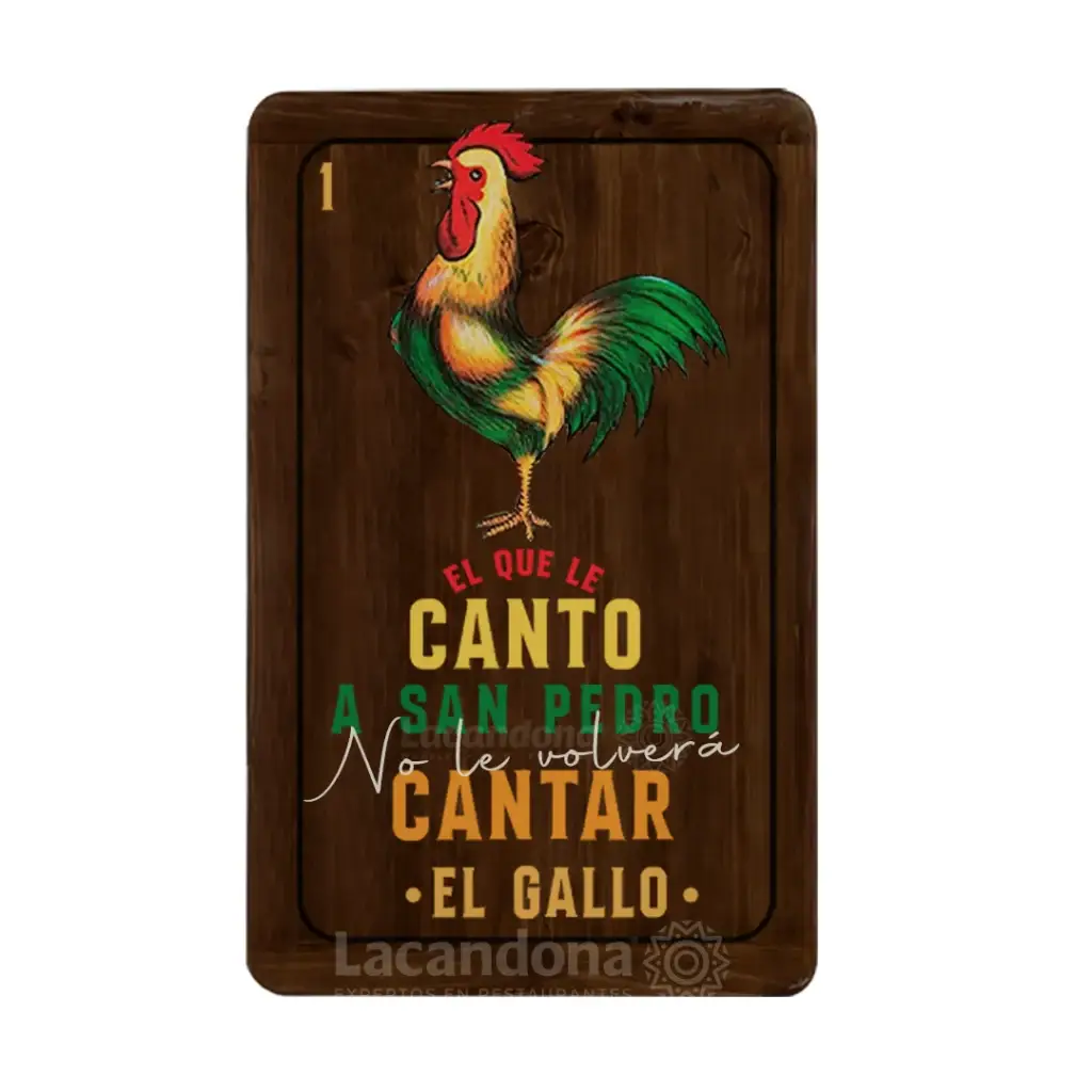 Mesa de Madera Para Restaurante Mexicano Motivo Loteria