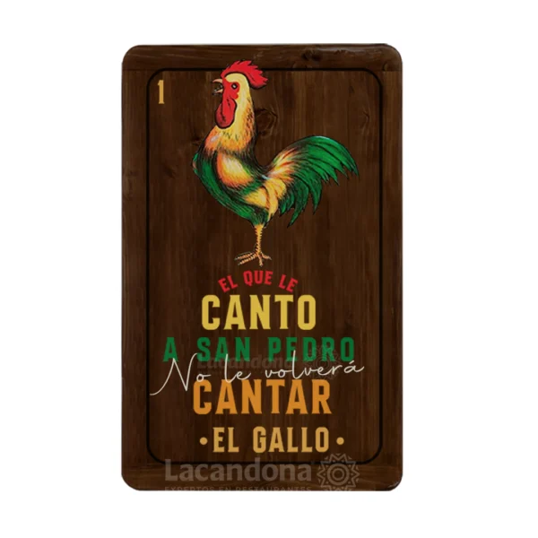 Mesa de Madera Para Restaurante Mexicano Motivo Loteria