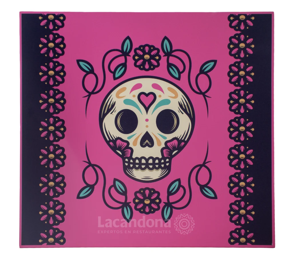 Mesa de Metal Para Restaurante Mexicano Motivo Dia de Muertos