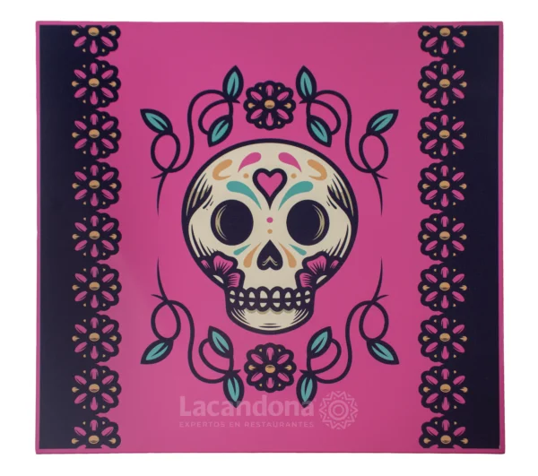Mesa de Metal Para Restaurante Mexicano Motivo Dia de Muertos
