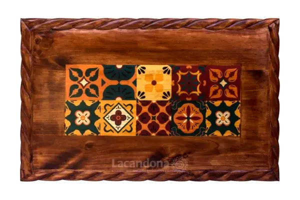 Mesa de Madera Para Restaurante Mexicano Motivo Talavera