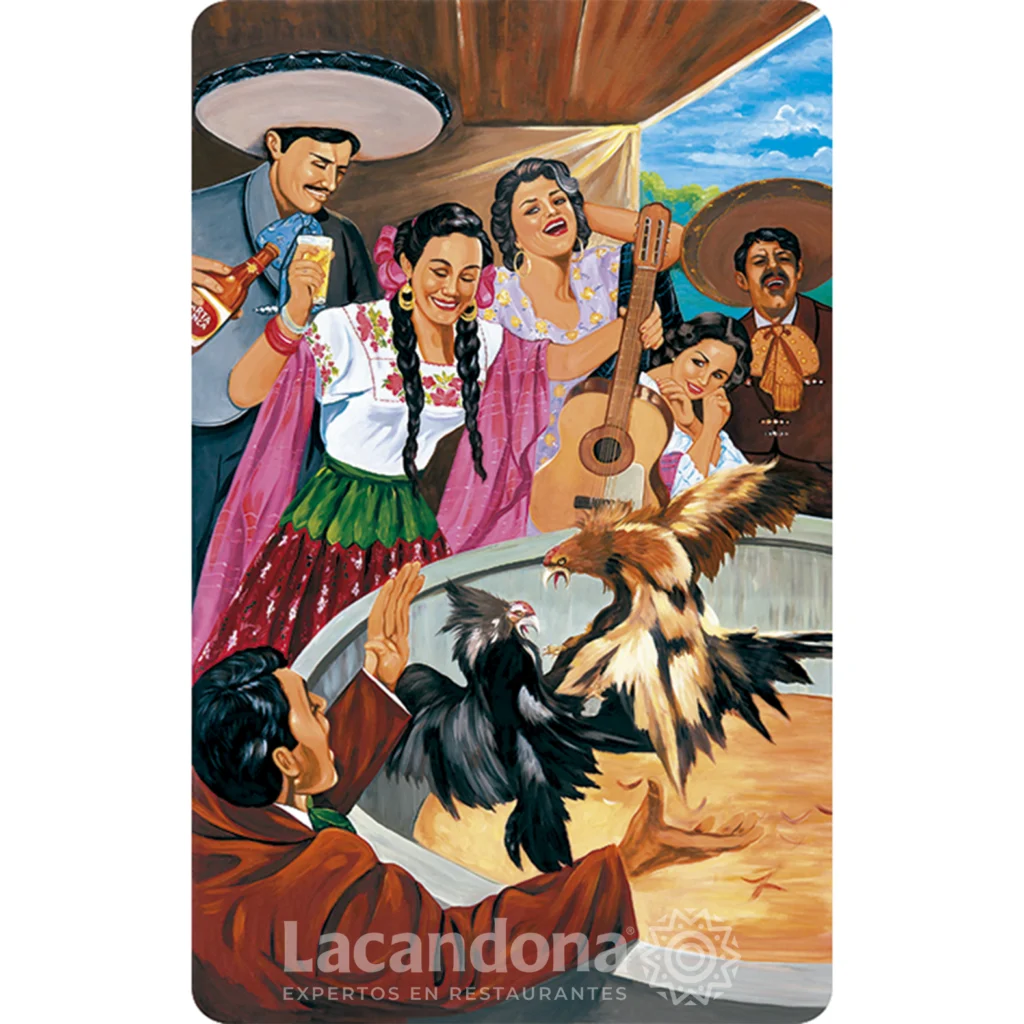 Mesa Para Restaurante Mexicano Motivo Pelea de Gallos