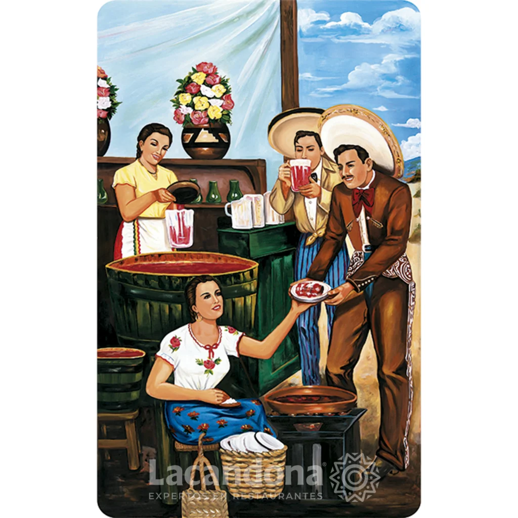 Mesa Para Restaurante Mexicano Motivo La Colonchera