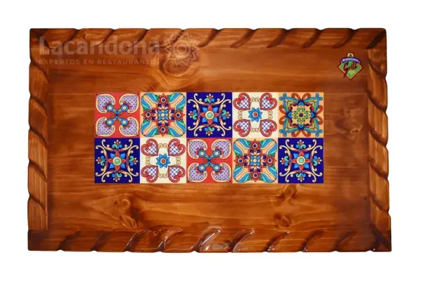 Mesa de Madera Para Restaurante - Motivo Talavera