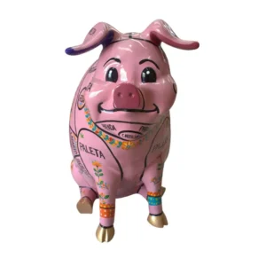 Estatua de Cerdo Decorativa - Mapa de Cortes de Carne para Restaurante