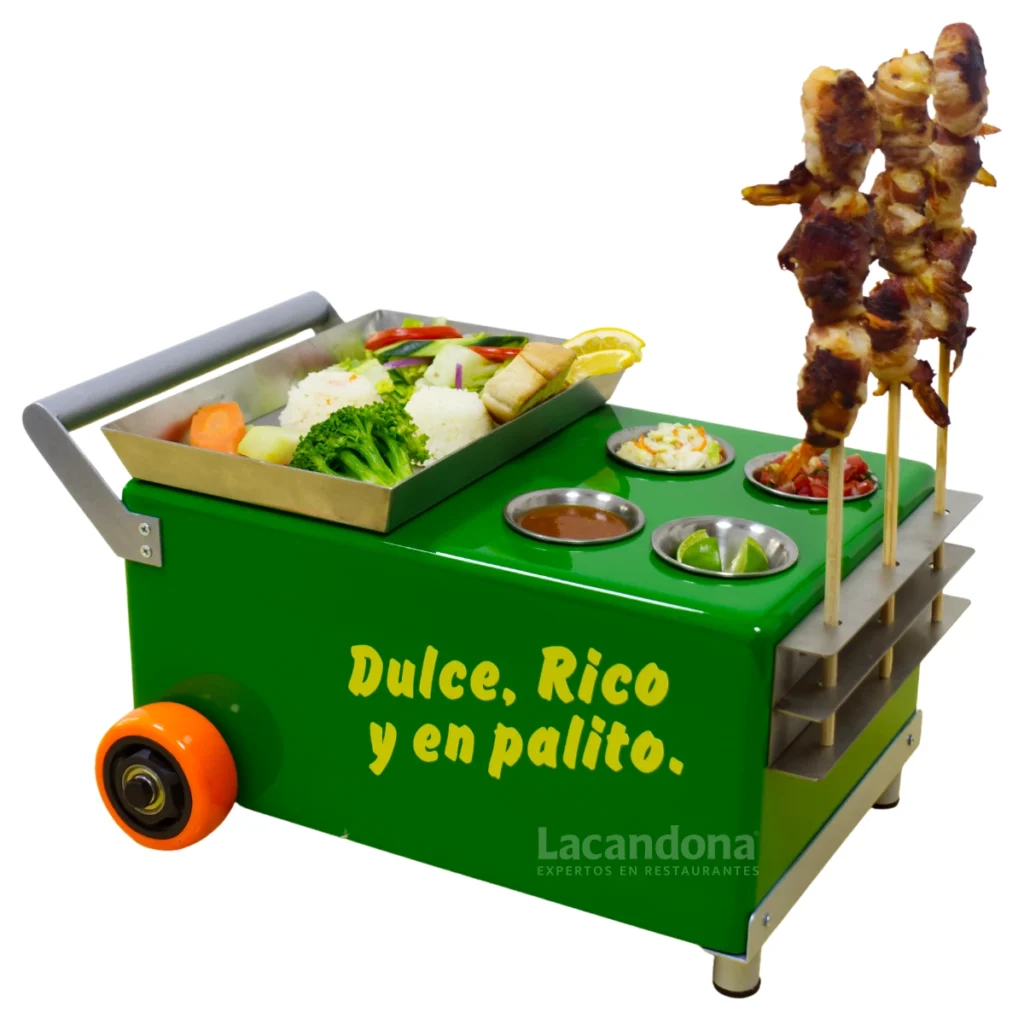 Mini Carrito de Brochetas para Restaurante