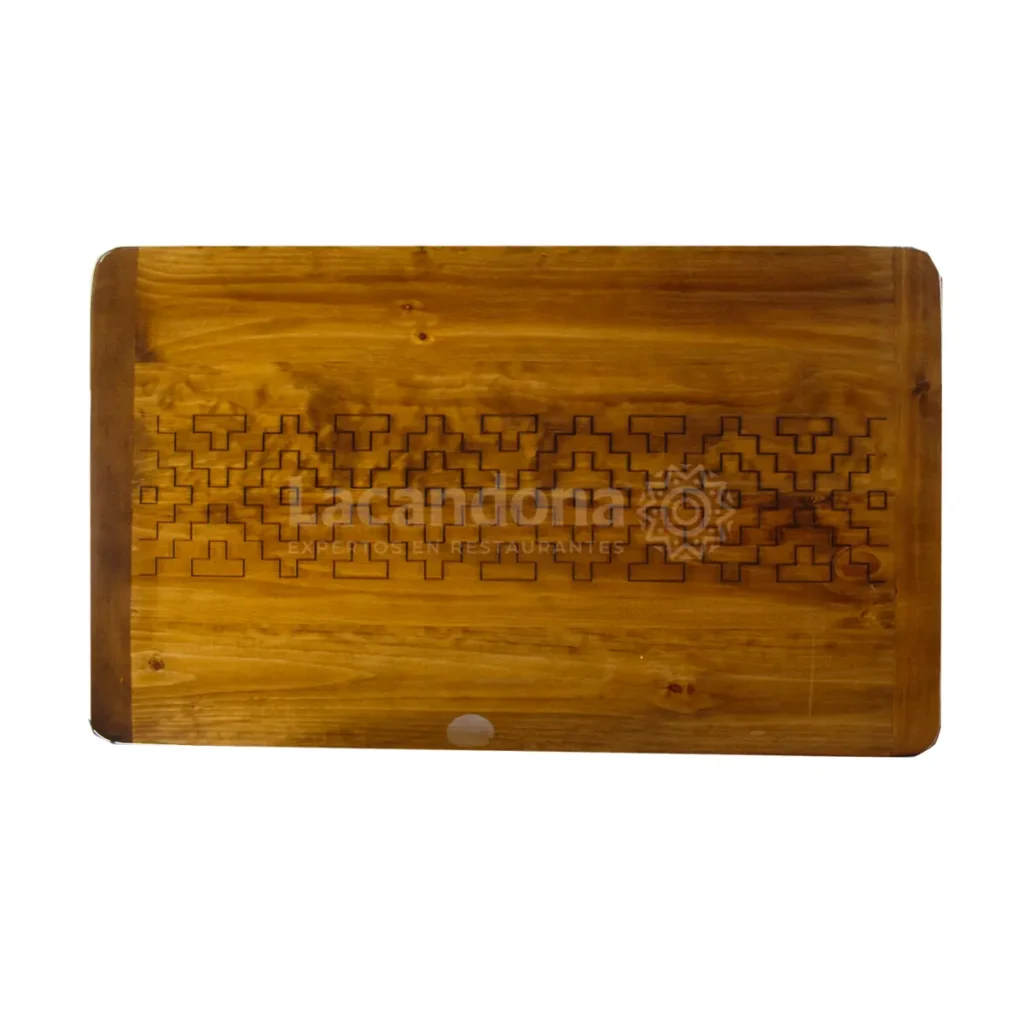 Mesa Rústica Grabada para Restaurante