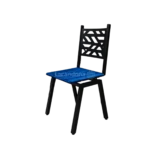 Silla Tejida con Respaldo Geométrico