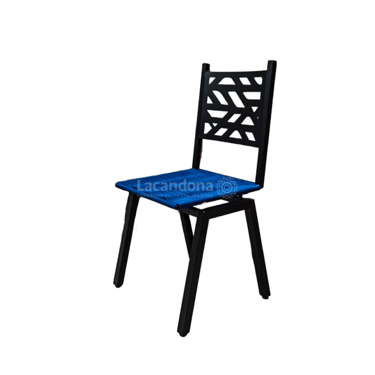 Silla Tejida con Respaldo Geométrico Silla Tejida con Respaldo Geométrico