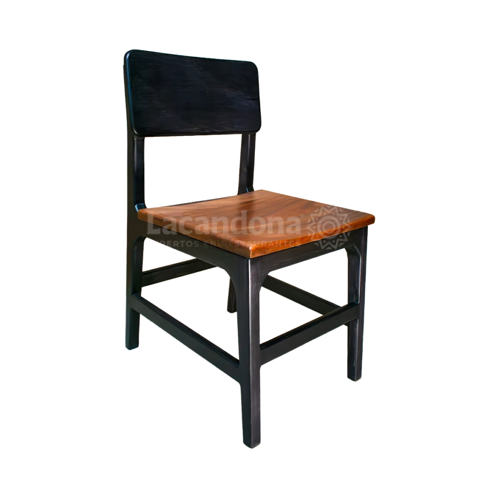 silla artesanal de madera para restaurante